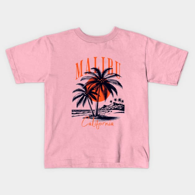 Malibu, California Kids T-Shirt by LegnaArt